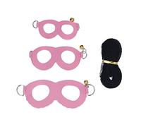 3PCS Hamster Harness and Leash Set, Adjustable Reptile Harness Leash Breathable Leather Soft Vest with Bells for Kitten Small Pets Walking (Red) (Pink)