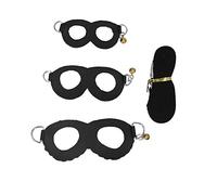 3PCS Hamster Harness and Leash Set, Adjustable Reptile Harness Leash Breathable Leather Soft Vest with Bells for Kitten Small Pets Walking (Red) (Black)