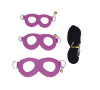3PCS Hamster Harness and Leash Set, Adjustable Reptile Harness Leash Breathable Leather Soft Vest with Bells for Kitten Small Pets Walking (Red) (Purple)