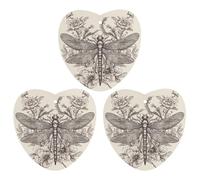 3PCS Hand Drawn Floral Dragonfly Car Air Freshener Hanging Scented Cards Cute tea Car Fresheners Long Lasting New Cars Scents for Women Men Natural Air Freshener with Lanyard Automotive Freshies