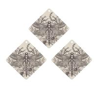 3PCS Hand Drawn Floral Dragonfly Car Air Freshener Hanging Scented Cards Cute tea Car Fresheners Long Lasting New Cars Scents for Women Men Natural Air Freshener with Lanyard Automotive Freshies