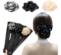 3PCS Hand Embroidered Flower Hair Bun Maker - Lazy Curlers with Deft Bun Design, Perfect for Women & Girls with Long Thick Hair