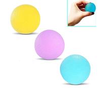 3PCS Hand Exercise Stress Relief Balls, Hand Therapy Exercise Balls, 3 Types of Non-toxic and Odorless Silicone Pressure Ball, for Hand Exercises, Relieve Stress (Yellow, Purple, Green)