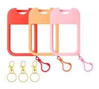 3Pcs Hand Sanitizer Spray Case, Mini Hand Sanitizer Spray Holder, Silicone Bottle Covers with 3 Keychain for Travel, Mist Hands Sanitizer Spray Accessory in Red, Pink, Orange