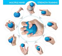 3pcs Hand Trainer Balls Finger Trainer Ball for Stress Relief Strength Training Anti Stress Hand Exerciser for Office Workers Students Teachers Grey Black Blue 55mm