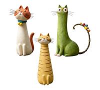 3PCS Handcrafted Quirky Cat Vase, 19x5x5cm Cute Cat Vases For Flowers, Resin, For Desktops, Gardens, And Home Décor, Tiny Animal Home Office Decor For Cats Lovers