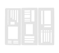 3pcs Handmade Flexible Record Template, Multifunctional Stencils Drafting Tools, Reusable Planner Stencils Flexible Record Template for Journal, Scrapbooking and Daily Planning (Style C)