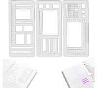 3Pcs Handmade Flexible Record Template, Stencils Drafting Tools 3-Pack Reusable Templates Planner Stencils for Journaling Checklists Boxes Lines & Daily Planning (A Set)