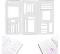 3Pcs Handmade Flexible Record Template, Stencils Drafting Tools 3-Pack Reusable Templates Planner Stencils for Journaling Checklists Boxes Lines & Daily Planning (C Set)