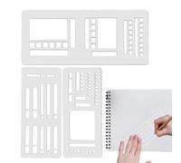 3PCS Handmade Planning Template, 13x5x0.1cm Template, Compatible with Spiral Binding Systems, Disc and Rings for Loose Leaf