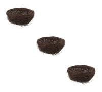 3pcs Handmade Rattan Bird Nest for Small Birds, Holiday Decoration | Realistic Look, Encourages Foot and Beak Exercise, Multipurpose Use, Coffee Colour, Simple Natural Style