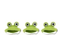 3pcs Handmade Tortoise Sweater Cartoon Frog Designed | Woolen Yarn Knit, Light Green Finish, for Small Tortoises, Parties and PET Photographers