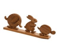 3Pcs Handmade Walking Wooden Animals, Ramp Walker To-ys, Wooden Walking Animal Figures, Gravity Powered Mechanical Balance Turtle Elephant Rabbit Walker Sculpture, Kine-tic Desk Ornament Decor Gift