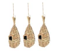 3Pcs Handmade Woven Bird Nests Decorative Hanging Nests for Indoor Outdoor Use Natural Pastoral Style Lightweight Easy to Hang Safe for Birds Like Canary and Parrot