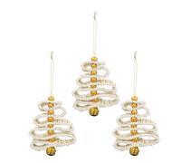 3pcs Handwoven Christmas Tree With Bells Ornament Hanging Pendant For Christmas Tree Home Decorations 2024 New Year Gift Essential Decorations