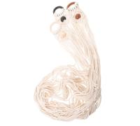 3pcs Handwoven Macrame Ukulele Hanger Wall Mount Holder | Beige Cloth and Wood, 103x6.5x2.5cm, Trumpet Shaped Design for Acoustic Guitar