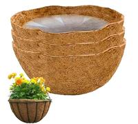 3pcs Hanging Basket Liner, Round Planter Liner, Coco Fiber L-iners for Hanging Baskets Plant Flower Growth, Balcony Planter Wall Ba-sket L-iner Replacement