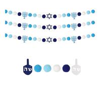 3pcs Hanukkah Garland, 8.2ft Banner Felt Ornaments With Dreidel, Star of David, Menorah - Party Decorations for Home, Office, Indoor, Outdoor