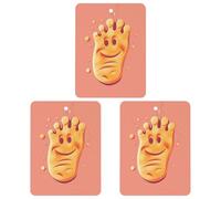 3PCS Happy Foot Car Air Freshener Hanging Scented Cards Cute Black Car Fresheners Long Lasting New Cars Scents for Women Men Natural Air Freshener with Lanyard Automotive Freshies