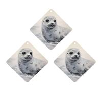 3PCS Harp Seal Painting Car Air Freshener Hanging Scented Cards Cute Gray Car Fresheners Long Lasting New Cars Scents for Women Men Natural Air Freshener with Lanyard Automotive Freshies