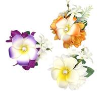 3Pcs Hawaiian Flower Hair Clips 5.5'' Hibiscus Hair Clip Strong Hold Girls 3 Colors Tropical Flower Clip Accessories for Women Girls Wedding Luau Party, Hibiscus