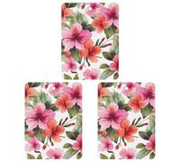 3PCS Hawaiian Flower Print Car Air Freshener Hanging Scented Cards Cute Black Car Fresheners Long Lasting New Cars Scents for Women Men Natural Air Freshener with Lanyard Automotive Freshies