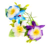 3pcs Hawaiian Hair Clips for Women Realistic Plumeria Boho Accessories | Lightweight Plastic Resin, Comfortable Easy Use, Beach Vacation and Tropical Trips, Floral Style