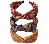 3PCS Headbands for Women's Hair Boho Wrap Tie Fashion Hairbands Elastic Twist Hair Scarf Pretty Bow Tie Hair Bands Wide Alice Hair Bands for Women Uk and Girls