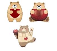 3Pcs Heart Bear Balloons, Cartoon Standing Bear Foil Balloons Valentine's Day Decoration
