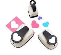 3Pcs Heart Paper Punch, 9mm 16mm 25mm Craft Punch, Portable Scrapbooking Heart Hole Punch, Paper Punch for Crafts Hearts Cutter DIY Crafting Scrapbooking Cards Photo Album, Colour Random (A)
