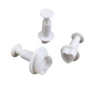 3Pcs Heart-Shape Fondant Cutters Set - Spring-Loaded Cake Decorating Tools, BPA-Free ABS Plastic, Multi-Size Cake Embossing Molds for Wedding, Anniversary, and Holiday Baking
