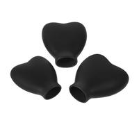 3pcs Heart Shaped Silicone Makeup Brush Cover for Travel, Black