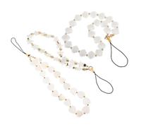 3pcs Heart Shell Beaded Phone Lanyard Strap Faux Pearl Pendant Charm | Decorative Accessory for Phones, Keys, Bags and Zipper Pulls, Stylish Everyday Carry for Work or School
