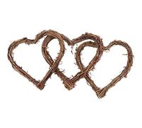 3PCS Heart Wreath Wicker 6'' Grapevine Wreath Natural Rattan Front Door Wreath Rustic Wicker Heart Wreath Frame for Wedding Front Door Wall Decor Grapevine Wreath Grapevine Heart Wreath Heart Wreath F