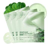 3Pcs Heartleaf 70 Collagen Face Mask, Bio Overnight Sheet Mask for Glass Skin, Color Changing Collagen Gel Mask, Hydrogel Face Masks with Hyaluronic Acid, Deep Hydration, Tightening, Korean Skincare