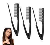 3PCS Heat-resistant V Hair Styling Comb,V shaped Hair Straightening Comb For Flat Iron,Straighten Combs for Hair,Hairdressing Grooming Brush for Home Travel Road Trip Vacation Dating Commuting
