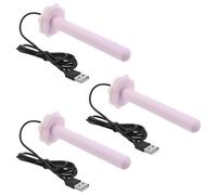 3pcs Heated Bird Perch Standing Stick for Parrot, 6.48 Inch Violet | Plastic Build, Quick Installation, Constant Temperature, Winter Cage Use