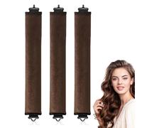 3PCS Heatless Curlers Set: heatless blowout rods for Overnight Blowout, No Heat Hair Curlers for, Jumbo Flexi Rods - DIY Styling Tools for Long Hair - Women's Styling Tools (Brown)