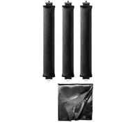 3pcs Heatless Curlers, Soft Hair Roller Rods with Hook, Overnight Heatless Hair Curlers, Women Long Hairs Styling Tools (Black)