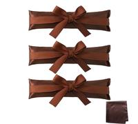 3Pcs Heatless Hair Curler Rods with Satin Scarf, Overnight Foam Sponge Antislip Hair Rollers for Sleeping, Traveling, Unisex Universal DIY Hair Styling Tools (Brown)