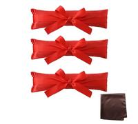 3Pcs Heatless Hair Curler Rods with Satin Scarf, Overnight Foam Sponge Antislip Hair Rollers for Sleeping, Traveling, Unisex Universal DIY Hair Styling Tools (Red)