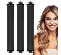 3PCS Heatless Hair Curler to Sleep in No Heat Satin Heatless Curls Overnight Rods Curling Set Jumbo Large Foam Sponge Hair Rollers Curlers for Long Short Hair Volume Women Styling Tools (Black)