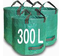 3PCS Heavy Duty Garden Waste Bags with Handles Reusable Green Garden Sacks | 300 Litre, Industrial fabric, Garden bags for rubbish,Waste bin for yard,Foldable, Waterproof,Space saving