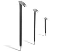 3PCS Heel & Toe Pry Bar Set - Heavy Duty Carbon Steel Rolling Head Crowbars, 6", 12", 16" Wrecking Bars with Ergonomic Design for Demolition, Construction, Automotive, Flooring Removal