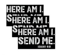 3PCS HERE AM I Send ME Isaiah 6:8 Sticker,Silenced But Not Forgotten Tribute Decal,Charlie Kirk Sticker Tribute Sticker,Vinyl Car Truck Window Laptop Decal - Rest in Peace 2025
