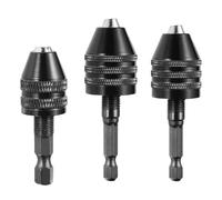 3pcs Hexagonal Shank Three Jaw Chucks Secure Grip for Multiple Size Drill Bit & Fast Changes for DIYer Woodworking Hexagonal Shank Chucks