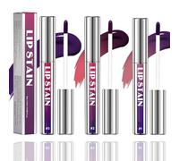 3Pcs High Matte Liquid Lip Stain Kit - Waterproof, Smudge-Proof & Long-Lasting Lip Gloss Set For Women, Vegan Formula, Deep Purple Shades #1#2#3, 2.5ml Tubes, Intense, Velvet Finish