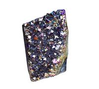 3pcs High Rainbow Crystal Cluster Ornament Titanium Coated Rock Geode Stone for, Yoga