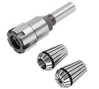 3Pcs High-Speed Steel Collet Chuck Ling TER Set with Spacer Sleeve/Shaft Extender for CNC Lathe Tool - for Hining