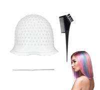3PCS Highlight Cap Kit Silicone Hair Highlighting Kit Reusable Highlight Cap with Hook and Coloring Brush Highlighting Cap and Hook Kit for Dyeing Hair Salon Home Use for Women Men